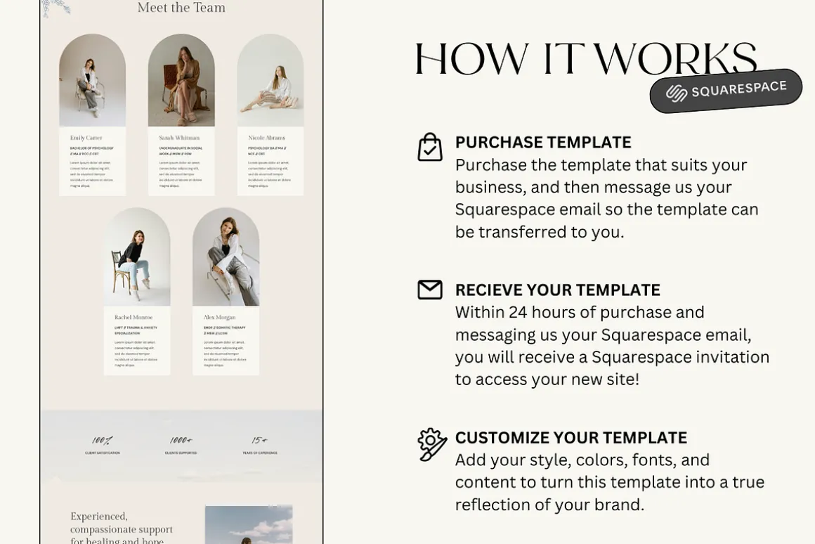 Squarespace Website Template Blue