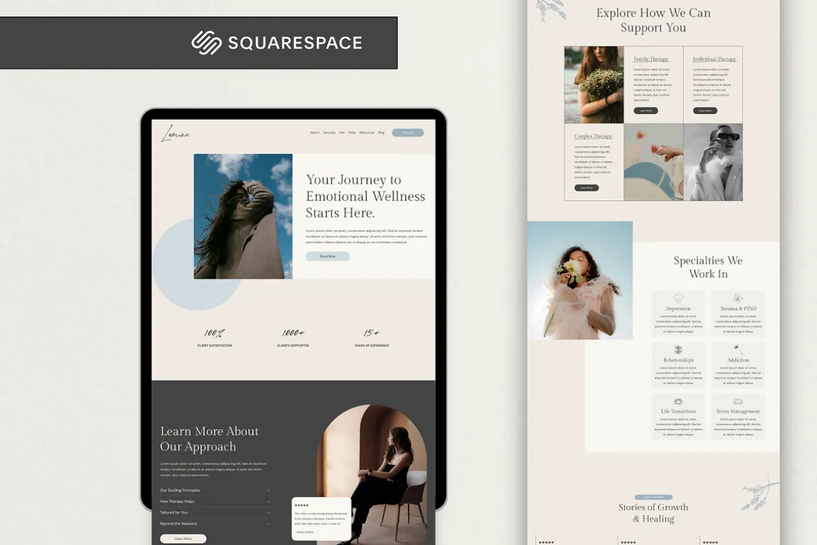 Squarespace Website Template Blue
