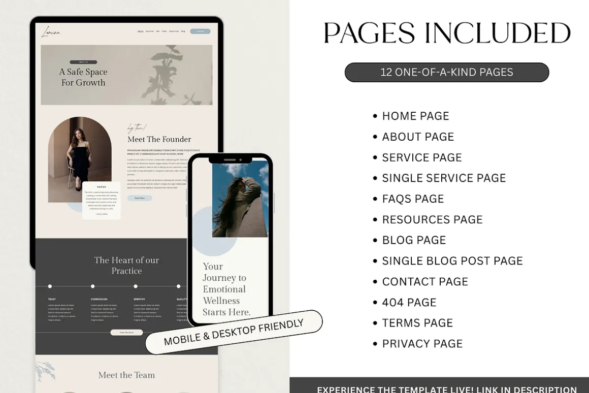 Squarespace Website Template Blue