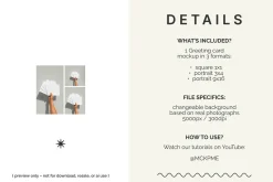 Square 1x1 greeting card mockup