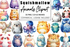 Squishmallow Animals Clipart PNG