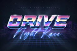 80s Retro Text Effects