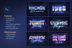 80s Retro Text Effects