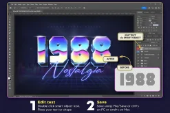 80s Retro Text Effects