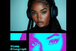 Stamp Risograph Paper Photo Effect