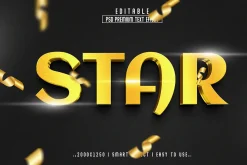 Star 3D Editable Text Effect Style