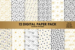 12 Starry Digital Paper Pack