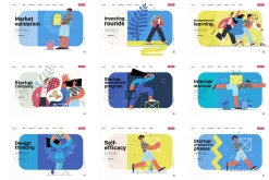 Startups flat vector illustrations