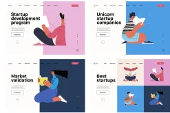 Startups flat vector illustrations