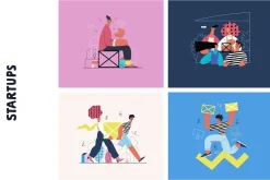 Startups flat vector illustrations