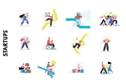 Startups flat vector illustrations