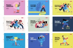 Startups flat vector illustrations