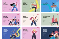Startups flat vector illustrations
