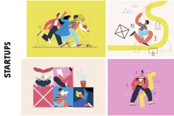 Startups flat vector illustrations