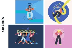 Startups flat vector illustrations