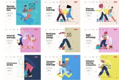 Startups flat vector illustrations