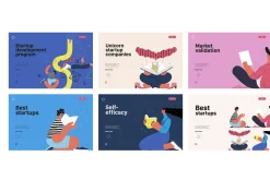 Startups flat vector illustrations