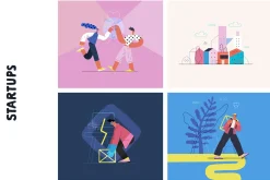 Startups flat vector illustrations