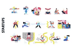 Startups flat vector illustrations