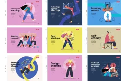 Startups flat vector illustrations