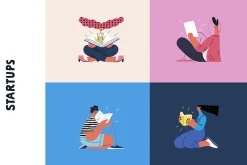 Startups flat vector illustrations
