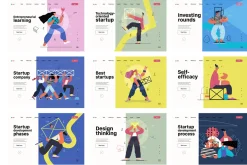 Startups flat vector illustrations