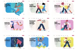 Startups flat vector illustrations