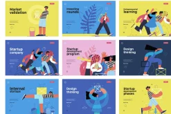 Startups flat vector illustrations