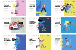 Startups flat vector illustrations