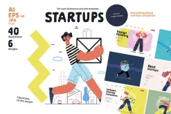 Startups flat vector illustrations
