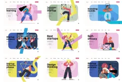 Startups flat vector illustrations