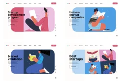 Startups flat vector illustrations