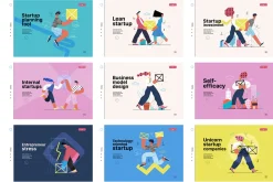 Startups flat vector illustrations