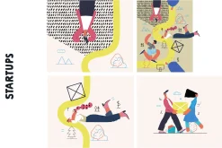 Startups flat vector illustrations