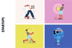 Startups flat vector illustrations