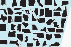 50 States Stickers | Black Designs