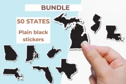50 States Stickers | Black Designs