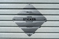 Sticker Mockup on Roller Shutter