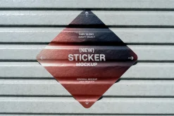 Sticker Mockup on Roller Shutter