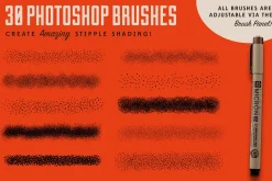 Stipple Shading Brushes for PS & AI