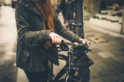 Street life stock photo containing photo and bike