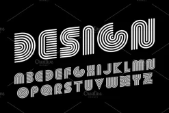 Striped english creative letters