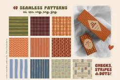 Stripe Dot Tile seamless patterns