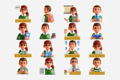 Student Life 3D Icon Set