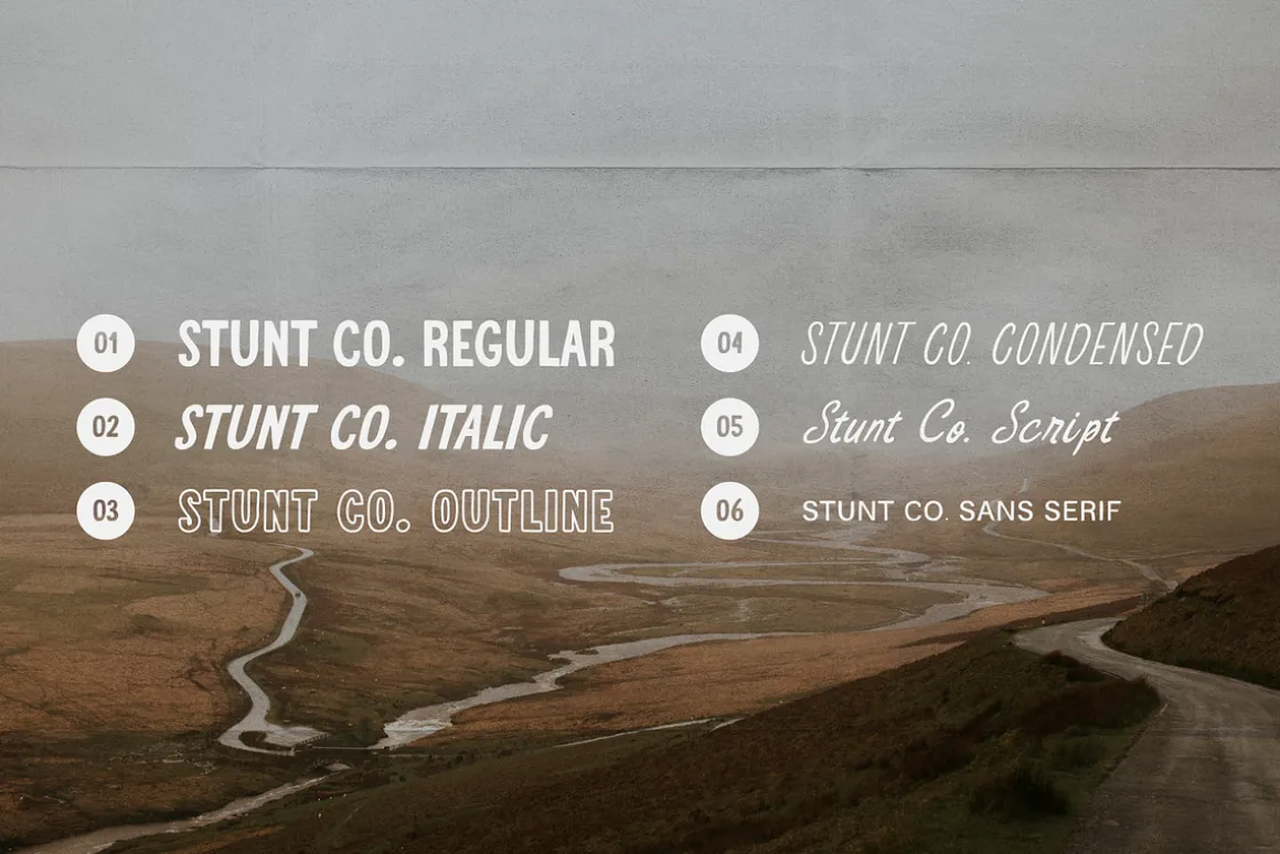 STUNT CO. Font Family + Extra