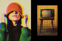 70s TV Glitch Poster Effect