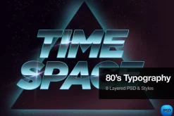 80's Typography Text Effects