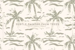 Subtle Painted Palm Trees