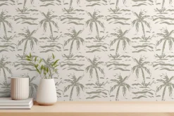 Subtle Painted Palm Trees