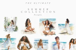 Summer & Jungle Beach Watercolor